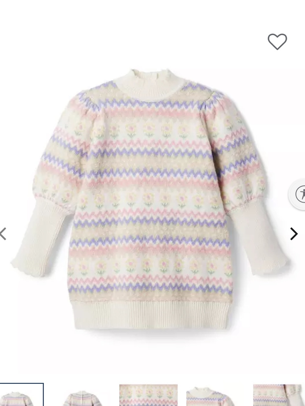 Janie and Jack Cream Floral Knit Sweater